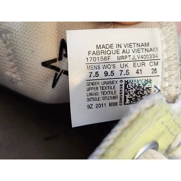 Converse CT All Star Ox Light Zitron ~ 170156F ~ Size: Men 7.5 / Women 9.5 Mediu - Picture 4 of 5